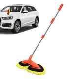 Waschbalken für Fahrzeuge, Autowaschmittel - Spezialwäsche für die Autowäsche, Einstellen des langen Griffs mit doppeltem Kopf, einziehbare weiche Moppbürste, 110 x 38 x 17 cm.