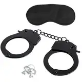 YUZHO BDSM Bondage Set Metallhandschellen mit Schlüssel und Augenbinde Bondage Handschellen schwarz Adult Play Toys Paare Bondage Handschellen Sicherheitshandschellen