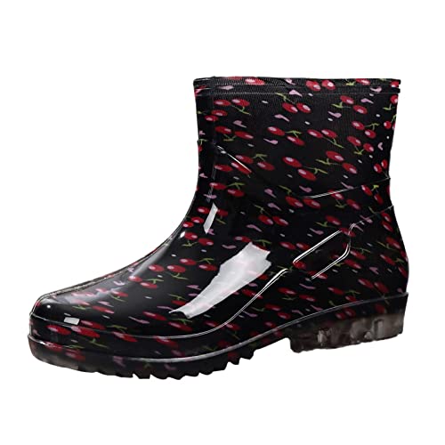 Gummistiefel Damen Regenstiefel Regenschuhe Kurz Gartenschuhe Gummistiefelette Gummi Stiefel Wasserdicht Stiefeletten Gummischuhe Outdoor Arbeitsstiefel Rutschfest Rain Boots Schlupfstiefel Gr.37-41