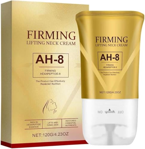 AH-8 Firming Neck Cream, AH-8 Hals Straffende Cremes Roller mit Hexapeptide, Hals und Dekollete Creme für Crepey Skin, Firming Neck Cream zur Reduzierung von Falten,Halslinien & Schlaffer Haut