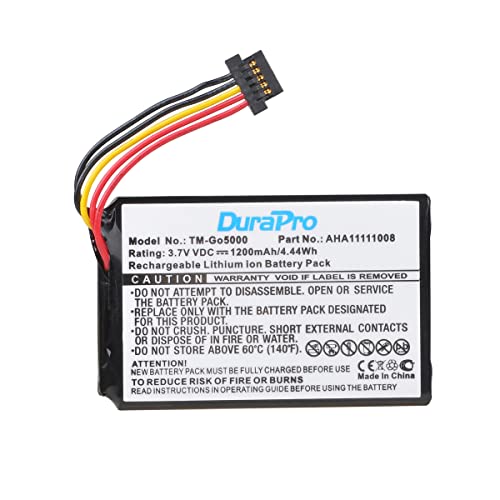 DuraPro 3,7 V 1200 mAh Akku für GPS TomTom Go 6200, Go 6100, Go 6000, Go 5000, Go 600, Go 500, AHA111008 VFAD VF6P FMB0932008731 AHA11110005 6027A7A7A7 00895 21