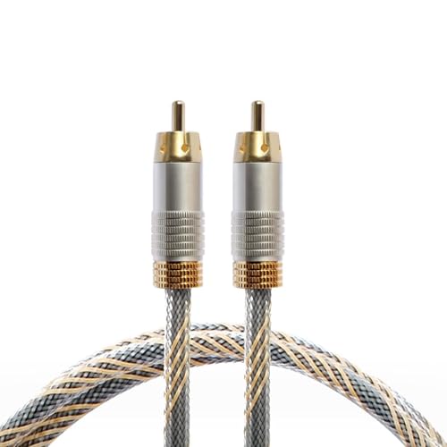 LLINthy Digitales Koaxialkabel, 24 K vergoldete Anschlüsse, S/PDIF-Stecker auf Stecker, für Heimkino, HDTV, Subwoofer