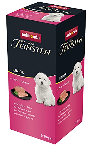 vom Feinsten Hundefutter nass mit Pute + Lamm ( 6 x 150g), Welpen Hundefutter ohne Getreide und Zucker von animonda, mitfrischen, fleischlichen Zutaten