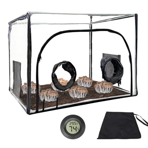 Stillluftbox, Pilzzuchtset Stillluftbox für Pilze mit 2 Arm Ports Still Air Box Mushroom Grow Kit Pilze züchten Set Pilzzuchtzelt Faltbare Zelt für Sporen Vielseitige Kultivierung Gartenbaubedarf