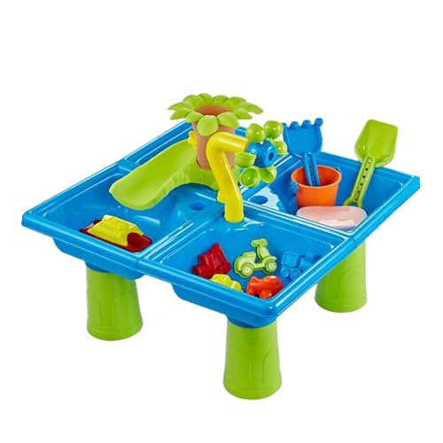 din0 -Duschen Wasserspiegel - Tisch mit Sand und Wasser für Kinder | Wasseraktivitätstabelle | Sandy und Wasserspiegel für Kinder | Sensorisches Bildungsstrandspiel Set | Badezimmerzubehör Spaß