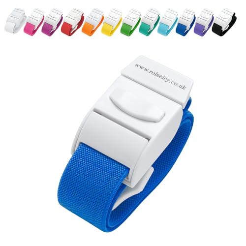 ROLSELEY Qualität Medizinischer Venenstauer mit Schnellverschlussschnalle und Latexfreiem Polyester-Gummiband für Krankenschwester, Hebamme, Rettungssanitäter, Phlebotomiker, Medizinstudent (BLAU)