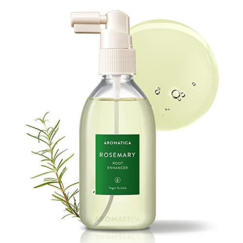 AROMATICA Rosmarinwurzelverstärker 3,38 oz / 100 ml – Pflegendes Kopfhautspray mit ätherischen Ölen – Haarwachstum Beschleunigen – lindert Juckreiz – sulfat-, silikon- und parabenfrei