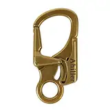 Karabiner, doppelte Verriegelung, 3-Zoll-Legierung kleinen Karabiner für Outdoor-Klettern, Wandern, Camping, Schlüsselanhänger Stil Karabinerhaken [Messing kupfer-1P]