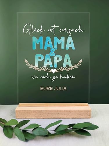 Geburtstagsgeschenk für Eltern personalisiert - Acryl Geschenk - Geschenke für Eltern, Geburtstagsgeschenk Eltern, Geschenk für Eltern, Eltern Geschenk, Mama Papa Geschenk, Seelenverwandten