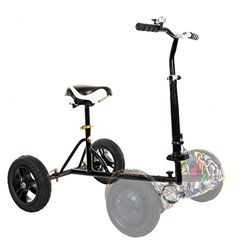 SSCYHT Hoverkart Go-Kart Umrüstsatz mit Bequemem Sitz Kompatibel mit 6,5" 8" 10" Elektrischem Selbstausgleichendem Scooter Passend für Erwachsene Bis Kinder,Schwarz