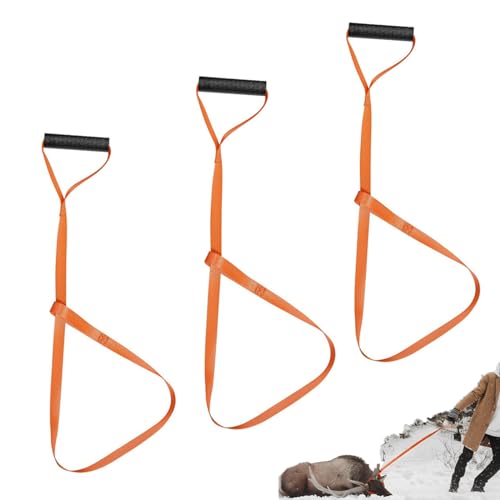 Sqxaldm 3 Stück Deer Drags Robuste rutschfest Bergehilfe Ziehgurt Deer Dragger Handle Pull Makes Dragging Easy Quick and Easy to Use Hunting Abschleppgurt für Sicherheit und Haltbarkeit-Orange