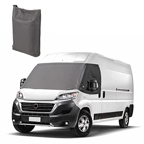 Opaltool Frontscheiben Abdeckung passend für FIAT Ducato/Peugeot Boxer/Citroen Relay 2006–2024, Scheibenabdeckung Wohnmobil Magnetischer Abdeckung Sonnenschutz Blickdicht Wetterfest Bugschutzplane