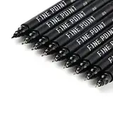 SMOOTHERPRO Schwarz Fineliner Stifte | 9 Größen Fineliner Stifte Set | Wasserfest Tuschestifte für Kunst technisches Zeichnen Skizzieren Scrapbooking (FLP09)