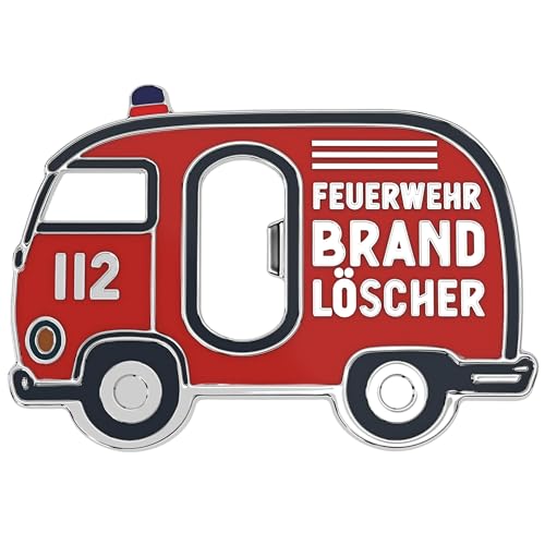 LANOLU Flaschenöffner Magnet FEUERWEHR Geschenke für Feuerwehrmänner, magnetischer Flaschenöffner lustig für Männer, Feuerwehr Geschenke für Männer aus Metall