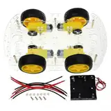 4WD Robot Smart Car Chassis Kits Auto mit Geschwindigkeits-Encoder für Arduino – Vier Reifen, Omni-Wheel, perfekt für DIY-Robotik