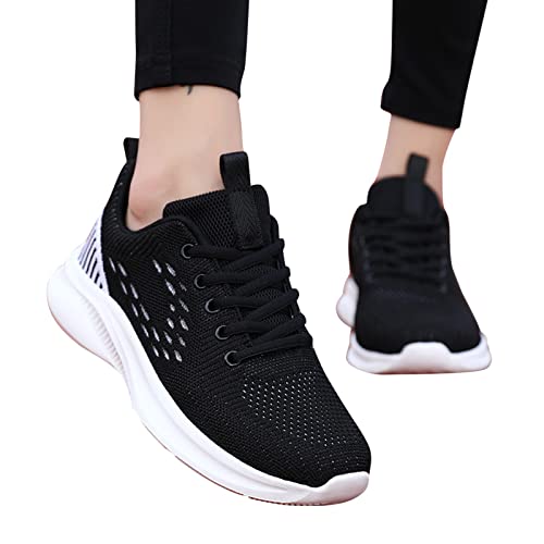 Fannyfuny Schwarze Sneaker Damen Plattform Elegante Schuhe Lässige Slip On Walkingschuhe Cushion Wasserdicht Flach Plate Schuhe Freizeitschuhe Gym Bequeme Leistungsstarke Wmshoes Sneakers Schuhe