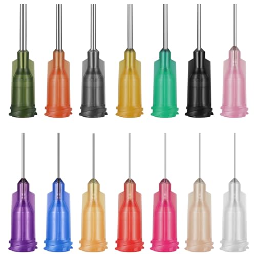 GOTRUST 1/2 inch Stumpfer Spitze Dosiernadel, 140pcs Dispensing Nadelsets, Spritzen Nadeln Stumpf, Blunt Syringe Needle, Spritzennadeln zum Nachfüllen von Tinten Kleber und Spritze