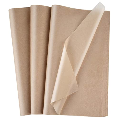 TUPARKA 100 Blatt Kraft Seidenpapier 14 Zoll x 20 Zoll Geschenkpapier Bulk Brown Geschenkpapier für Geburtstagsfeier Urlaub Hochzeit Handwerk Dekor