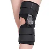 JOSBY Atmungsaktive Kniestütze, verstellbare Knie-Wegfahrsperre mit Scharnier, Bereichseinstellung 0°–120°, leichte gerade Knieschiene, für Hyperextensions- und Blockierungsbehandlung, Bänderrisse