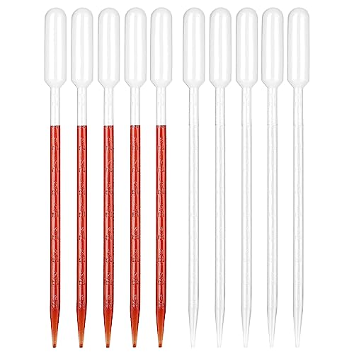 Pack of 20 10ml Pipette Dropper Plastic Measuring Pipette Disposable Pipette for Liquid Transfer