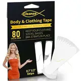 80pcs Fashion Tape Doppelseitig Transparent, Doppelseitiges Klebeband Kleidung, Ganztägige Klebekraft Und Sanft Zu Haut Und Stoffen, Transparente Farbe Für Alle Hauttöne, body tape