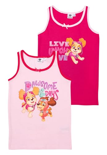 Paw Patrol Unterhemd für Mädchen - Kinder Tank Top Hemdchen Unterwäsche Rosa/Pink (2er Pack) (DE/NL/SE/PL, Numerisch, 110, 116, Regular, Rosa/Pink)