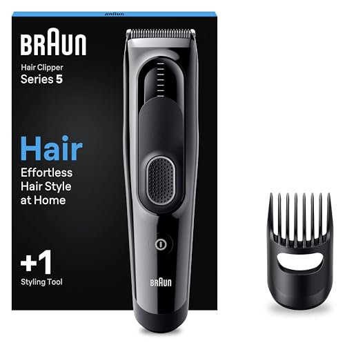 Braun Haarschneider Herren, Haarschneidemaschine Profi, Haare schneiden zu Hause, 9 Längeneinstellungen, 1 Kammaufsatz, 50 Min. NiMH-Akku Laufzeit, HC5310