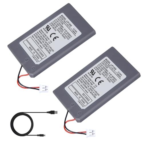 FLSTOR Akku für PS3 Controller, 2X 1800mah 3.7V LIP1359 Ersatzakku für Playstation 3 PS3 Dualshock 3 Wireless Controller CECHZC2E CECHZC2U Mit Kabel