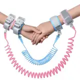 2 Stück 2M 360° Drehbares Kinderseil, Blau und Rosa Anti-Verlorene Handgelenk Gürtel Leine, Niedlich Leine für Kinder, Anti-Verloren Handgelenk Gürtel Kinder, Kinder Handgelenk Link Bungee Leine