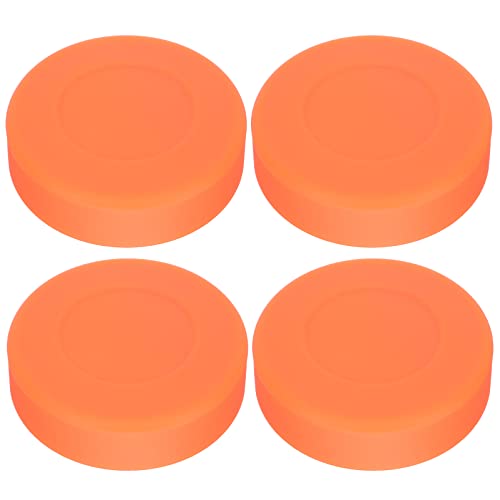 VANZACK Eishockey Pucks, Inline Hockey Puck Street Hockey Puck Spiel Trainings Pucks Gummi-Trainingspucks für Erwachsene und Kinder 4 Stück, Orange