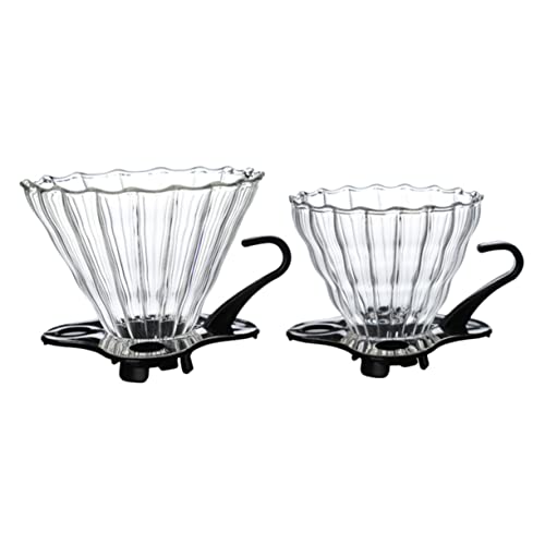 Mikinona 2St Kaffeekannen-Trichter kaffeegläser set kaffeepott set -Tropffiltertasse Tropfschale Tasse Kaffeetasse Kaffeefiltertasse aus Glas Streifenglasfilter Plastik