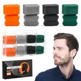 8 Stück Silikon Jawline Trainer - Jawline Trainer mit 4 widerstandsstufen, Jaw Exerciser für Männer Frauen, Leistungsstarker Kiefertrainer für Anfänger, Fortgeschrittene und Fortgeschrittene