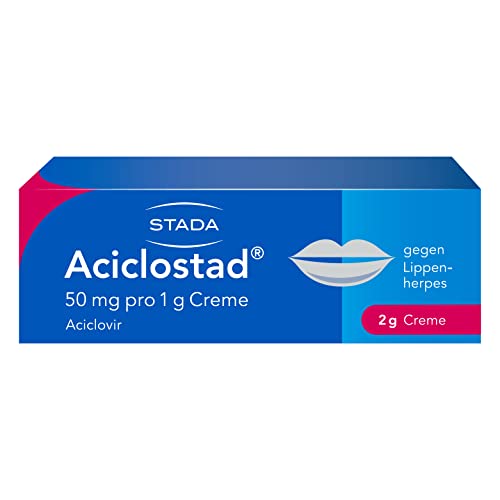 STADA Aciclostad Creme gegen Lippenherpes - 2 x Lippencreme zur lindernden Behandlung bei wiederkehrenden Herpesinfektionen mit Bläschenbildung - ab den ersten Symptomen, 2 x 2 g