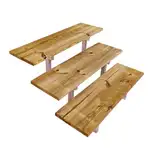 Holztreppe mit Stahl Treppenwangen im Set, 2 bis 5 Stufen, Gartentreppe, druckimprägniertes KDI Holz (3 Stufen, 80 cm)