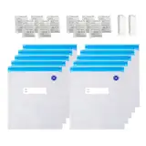 TIOPY 10Pcs 3D Drucker Filament Vakuumbeutel Kit 30x34 cm,Transparente Wiederverwendbare Aufbewahrungsbeutel mit 10 Trocknungsmittel, 2 Dichtungsclips für PLA ABS PETG TPU Lagerung, Ohne Pumpe