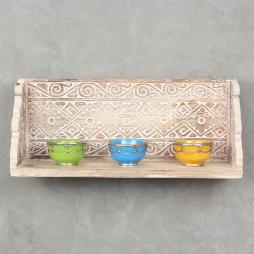 Oriental Galerie Wandregal Wandbrett Küchenregal Hängeregal Vintage Landhaus Shabby Chic Regal Panel beidseitig verwendbar 60 cm breit weiß