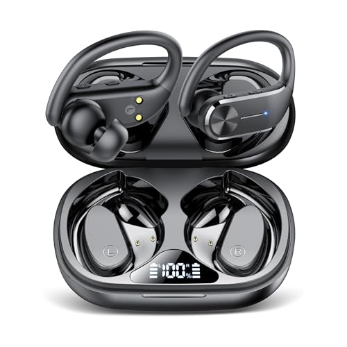 Bluetooth Kopfhörer Sport, In Ear Kopfhörer Kabellos Bluetooth 5.3 mit 4 ENC Noise Cancelling Mikrofon, 2024 Neue IP8 wasserdichte Earbuds, 68 Std Spielzeit, Dual LEDAnzeige Ohrhörer für iOS Android