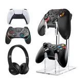 Sophisticate Gaming Headset Controller Ständer,Abnehmbarer Controller Ständer,Universal Kopfhörer Ständer Spiel, Headset Halterung 2 Ebenen für Schreibtisch,Tischdekoration Ordentlich Platzieren