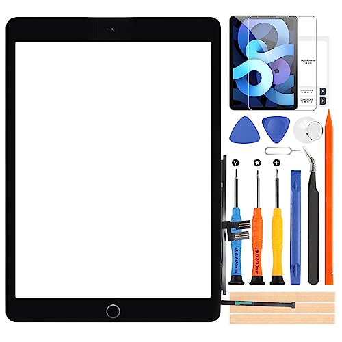 Touchscreen für iPad 7 2019 iPad 8 2020 Digitizer Touchscreen für iPad7 iPad8 Ersatz Bildschirm für iPad A2197 A2198 A2200 A2270 A2428 A2429 A2430 mit Werkzeugen (mit Home-Taste, nicht LCD,Schwarz)