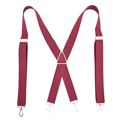 Generisch hosenträger rot, Hosenträger Damen Schmal Suspenders Breit Arbeitshosenträger Extra Stark Für Skihose, Arbeitshose, Schnittschutzhose, Anzughose,Roter, Einheitsgröße