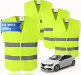 TK Gruppe Timo Klingler 4X Warnwesten ISO 20471 - Pannenweste 2025 Unfallweste Pkw Sicherheitsweste Weste Neongelb reflektierend Auto, Pkw, LKW - Autozubehör (4X Stück)