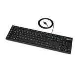 Amazon Basics – Tastatur mit DE-Layout, flach, USB-kabelgebunden, mattschwarz