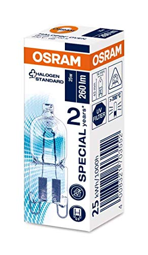 Osram Halopin Backofen-Lampe (230 V, 25 W, G9 Halogen, Stiftform, für Bosch, Neff, Siemens, Delonghi, Ocean, Fagor, für Öfen und Mikrowellen, geeignet für hohe Temperaturen)