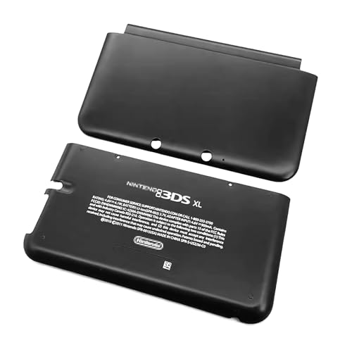 Schwarzes 3DSXL Ersatzgehäuse für alte 3DS XL/LL 3DSLL große Handheld-Konsolen, neue US-Edition, obere Frontplatte/untere hintere Batterieabdeckplatten, 2-teiliges Set