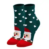 Weihnachtssocken Damen Bunte Lustige Socken: Witzige Socken Damen Baumwolle Muster Tiere Socken Weihnachten Geschenke für Frauen, 36-41, 1 Paare