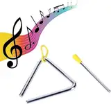 Triangel Percussion,Triangle Musical Instrument,Dreieck Musikinstrument,6 Zoll Triangle Percussion Instrument Musikalisches Lehrmittel für Früherziehung Geeignet für Erwachsene Kleinkinder