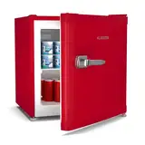 Klarstein Irene Retro Mini-Gefrierschrank, 31L, Flexibler Temperaturbereich -24 °C bis 10 °C, Energieeffizienz C, Leise 38 dB, Kompaktes Design, Mini-Kühl-/Gefrierschrank, Rot