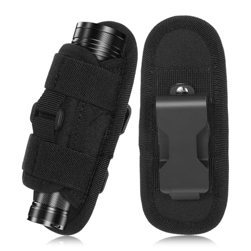 Taschenlampen Holster, Taktische Taschenlampe Tasche Halter Schwarz Taschenlampe Halter Nylon Schutzhülle für Taschenlampe Taschenlampenzubehör für Jagd, Camping, Wandern Im Freien