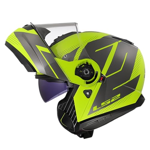 LS2, Modularer Motorradhelm STROBE II CODE Gloss H-V Yellow Grey, M