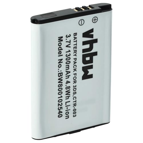 vhbw Akku kompatibel mit Nintendo Wii U Pro Controller Kontroller Ersatz für CTR-003, C/CTR-A-AB - (Li-Ion, 1300mAh, 3.7V)